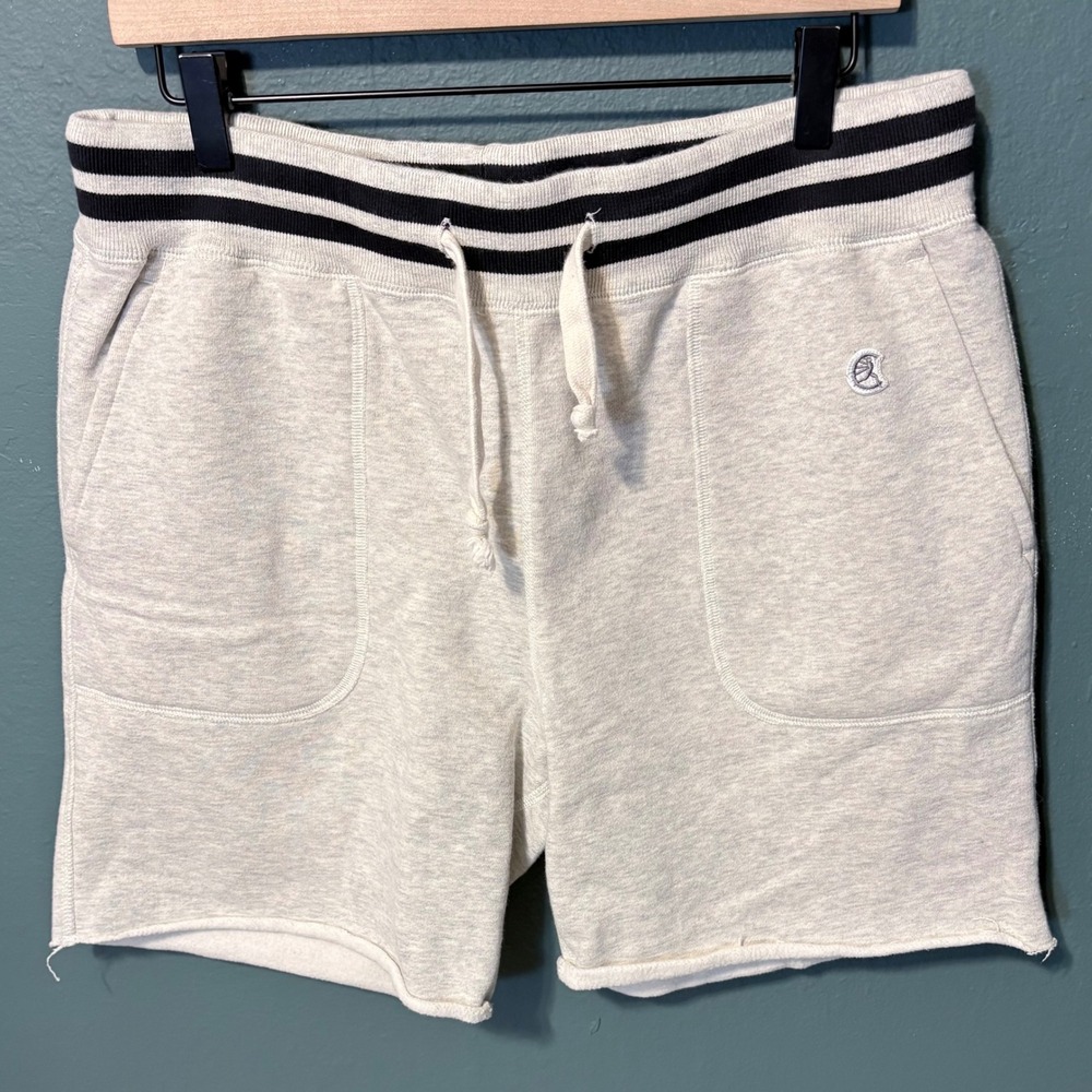 Champion x Todd Snyder Sweat Shorts L Grey Heather Striped Fleece